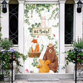 Lofaris Woodland Wild Green Leaves Baby Shower Door Cover
